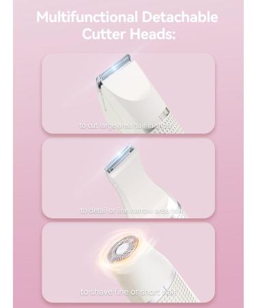 Unibono Rechargeable Bikini Trimmer for Women - Wet/Dry Electric Razor for Pubic Hair, Cordless Lady Shaver Kit for Arms, Legs, Armpits - USB-C Charge, Storage Bag Included (Beige) - Buy Online on GoSupps.com