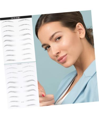 Ipetboom 2 Pairs Hair- Like Authentic Eyebrows Eyebrow Makeup Tools Eyebrow Stickers Transfer Stickers Simple 21x15cm Black 003 - Buy Online on GoSupps.com