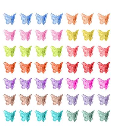 50 Butterfly Hair Clips - Jelly Color Mini Hair Accessories for Women & Girls - 14 Sparkle Candy Colors in Box - Buy Online on GoSupps.com