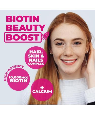 10000mcg Biotin Supplement for Hair Skin Nails & Overall Health - 60 Capsules USA Made - Buy Online on GoSupps.com