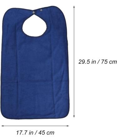Supvox Double Layer Waterproof Bibs & Eating Apron for Seniors Adults & Kids - Washable Dining Protection (Dark Blue) - Buy Online on GoSupps.com