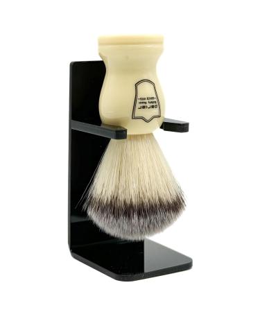 Parker Safety Razor Synthetic Bristle Shaving Brush with Classic Ivory Handle - Brush Stand Included - Buy Online on GoSupps.com