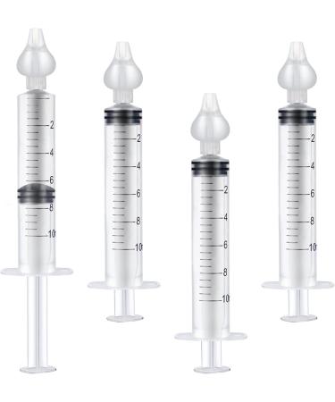 Aufisi Nasal Syringe Set for Babies - 4 Reusable Nasal Douches 10ml Portable Nasal Rinse with Silicone Tip - Safe & Comfortable High-Quality Nasal Care - Buy Online on GoSupps.com