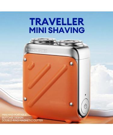 Beard Shaver Traveler Mini and Portable Suitcase Design Double-Ring Magnetic Cutter Men's Favorite Portable Mini Electrict Shaver PX7 Waterproof Razor Pocket Size USB Rechargeable (2PCS-B) - Buy Online on GoSupps.com