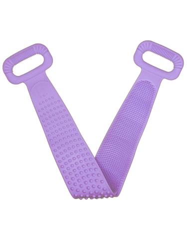 Silicone Bath Body Brush for Shower - Silicone Body Brush for Men - Body Brush for Showering - Reached Every Part of Your Back with Ease(Purple)