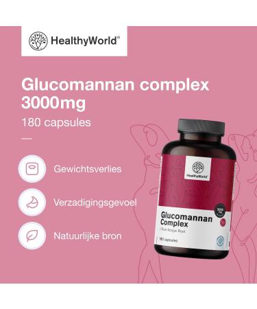 Be Healthy Group doo Glucomannan complex 3000mg From Konjac root 180 capsules Support for weight loss With added Choline Chromium Vitamin D3 and B3 GMOfree 1month supply - Buy Online on GoSupps.com