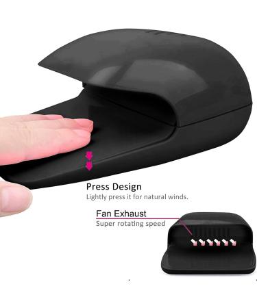 Portable Nail Dryer - Quick Cooling Fan for Fast Nail Polish Drying (Black) - Ideal for Home and Salon Use - Buy Online on GoSupps.com