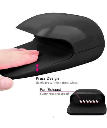 Nail Polish Blower & Fan Dryer - Professional Nail Salon Tool for Home & Travel (Black) - Buy Online on GoSupps.com
