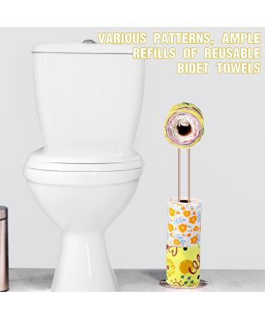 Vitalcozy Reusable Toilet Towels | Washable Bidet & Kitchen Towels | Absorbent Cotton Paperless & Eco-Friendly Tea Towels with Bright Flower Design - Buy Online on GoSupps.com