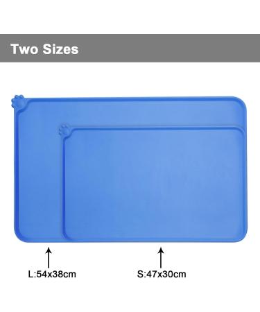 Moacc Slipproof & Waterproof Feed Mats for Dogs & Cats - Silicone Base 54x38cm - Blue - Buy Online on GoSupps.com