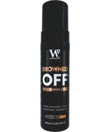 Browned Off  Medium to Dark (200ml) Watermans Self Tanning Mousse with Aloe Vera  Vitamin E  Fast Drying Vegan Fake Tan