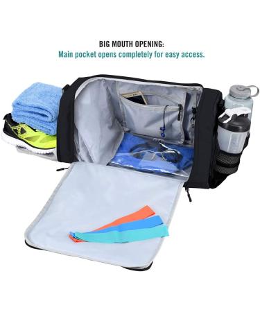 Ultimate Gym Bag 2.0 - Durable Crowdsource Designed Duffel with 10 Compartments, Water Resistant Pouch | Black Medium (20) - Buy Online on GoSupps.com