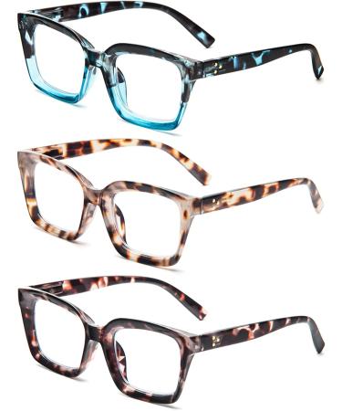 MMOWW Oversized Reading Glasses for Women 3 Pack - Blue Light Blocking Computer Readers +1.5 x Magnification - Buy Online on GoSupps.com