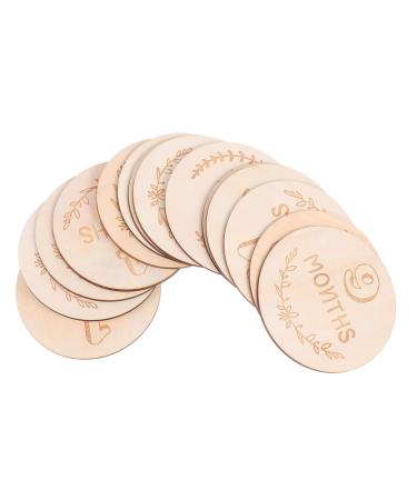 Ukcoco Baby toys 14st Baby monthly ticket toys toys monthly discs made of mastery milestone marking panes for babies biting toys newborn wood memory