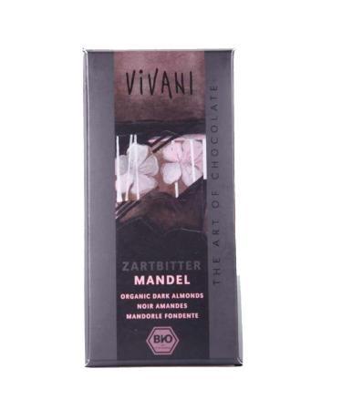 Vivani Organic Chocolate | Dark Choc & Almonds | 4 x 100g