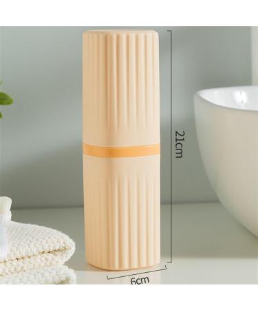 Travel Toothbrush Holder & Wash Cup Set - Convenient Yellow Outdoor Toothbrush & Toothpaste Box - Buy Online on GoSupps.com