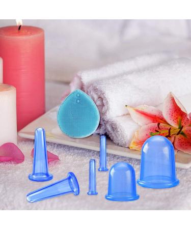 Silicone Cupping Set - 7 PCs Anti-Aging Massage Device for Body & Face | Cupping Glasses & Facial Cleaning Brush Included - Buy Online on GoSupps.com