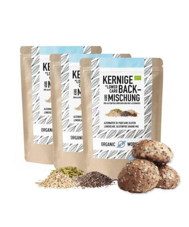 Mainy Lower-Carb-Brotback mixture 3x450g-organic vegan gluten-free seed bread protein-rich bread food without cereals organic workout kernig 3