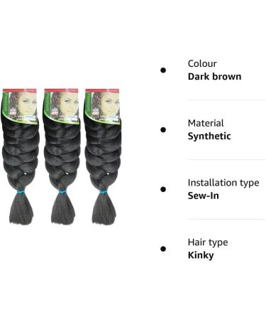 X-pression Ultra Braid Artificial Hair Extension #2 Dark Brown 210cm (3 PCS Offer) - 3 Count - Buy Online on GoSupps.com
