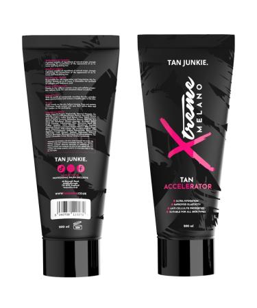 Tan Junkie | Xtreme Melano Sunbed Tanning Accelerator Cream with Green Coffee Bean & Sea Lavender Vitamin Enriched for Ultimate Glow Hibiscus & Mango Scent | 200ml