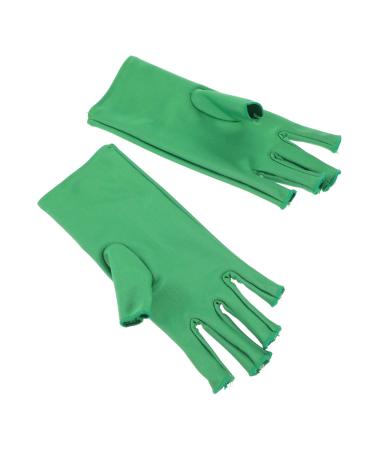 Beatifufu 1 Pair Nail Gloves Nail Polish Elastic Spandex Fingerless 20X8X0.4CM