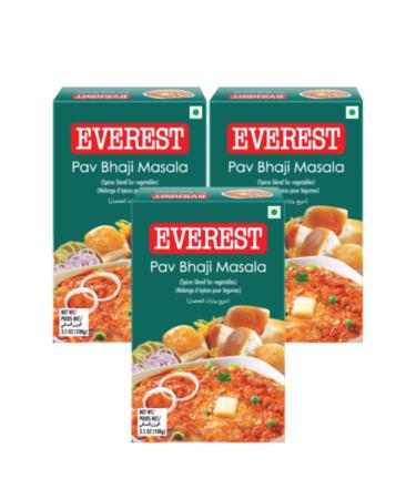 Everest Various Seasoning Masala Powder - A Mixture of Spices Adds Taste - Aromatic & Enhances the flavor of the meal - Simplifies & Speeds Up The Cooking Process (Pav Bhaji Masala 100g Pack of 3)