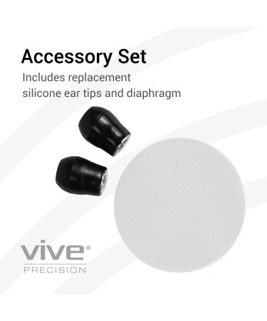 Vive Precision Dualhead Stethoscope - Diaphragm Bell for Nurses, ER, Cardiology, Veterinary - Black - Buy Online on GoSupps.com