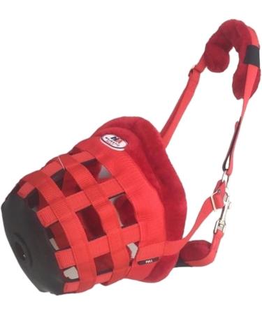 Majestic Ally Mink Fleece Padded Wicker Muzzle Halter (Red) - Breathable Comfort for Pets | International Shipping Available - Buy Online on GoSupps.com