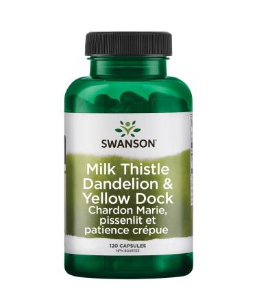 Swanson Milk Thistle Dandelion & Yellow Dock 120 Capsules