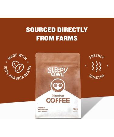 Slee'py Owl Hazelnut Ground Coffee | Fine Grind Coffee | Moka Pot Home Espresso | Medium Roast | 100% Arabica | Freshly Roasted & Ground | 250g | Directly Sourced From Chikmagalur - Buy Online on GoSupps.com
