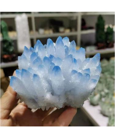 1 pc Natural Quartz Crystal Cluster Stone Blue Ghost Quartz Cluster for fengshui Full of Texture - Buy Online on GoSupps.com