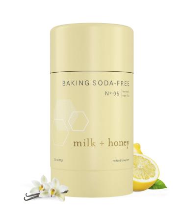 milk + honey Baking Soda Free Deodorant No. 05 Aluminum Free Deodorant for Women and Men Natural Deodorant with Lemon and Vanilla Scent 2.6 Oz Baking Soda Free / Lemon Vanilla