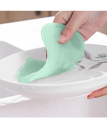 Silicone Scrubber for Dishes Multipurpose Dishwashing Sponge Dish Brush - Quick-Drying Multi-Use Kitchen Sponge Kitchen Scrubber Pot Scrubber for Plates Dishes Pans Green - Buy Online on GoSupps.com
