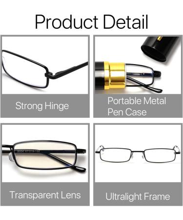 VANANA Slim Pocket Reading Glasses - Blue Light Blocking Lens Compact Magnifying Readers Unisex Pack of 2 (Black 3.0x) - International Shipping Available - Buy Online on GoSupps.com