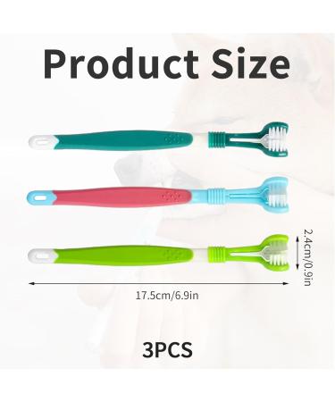 3-Pack Dog Toothbrush Set | Triple Head Pet Toothbrush for Medium & Large Dogs | Ideal Dog Oral Care - Buy Online on GoSupps.com