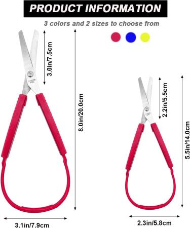 6-Piece Loop Scissors Set | 14cm & 20cm Spring Scissors for Kids Teens & Adults | Adaptable Design for Special Needs | Left & Right-Handed - Buy Online on GoSupps.com