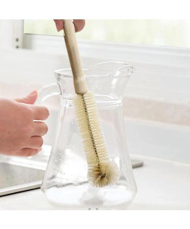 Cup Cleaner Brush Bottle Brush with L Shape Brush Head | 360 Degree Cleaning Bottle Brush Bottle Cleaner for Wine Glass Water Cup Teapot Thermos Kettle Baby Bottle Cleaner Fpvpro Wooden Handle Narrow Tip 11.8 Inches (30 - Buy Online on GoSupps.com