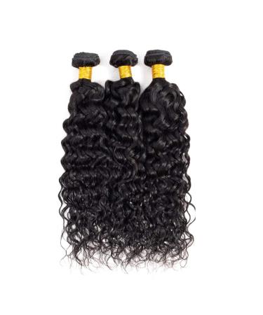 Water Wave Bundles - Brazilian Virgin Human Hair Extensions | 100% Remy Human Hair - Wet & Wavy | 16 18 20 - Natural Color - Buy Online on GoSupps.com