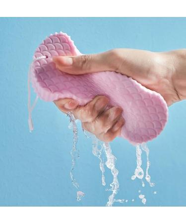 4Pcs Ultra Soft Exfoliating Bath Sponge Set for Adults, Children, and Pregnant Women - Reusable Shower Sponge - Blue, Pink, Gray, White - Buy Online on GoSupps.com