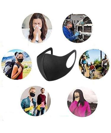 Pack of 5 Face Cover Unisex Black Washable Dust Cotton Mouth Cover Reusable Cotton Fabric Face Mask - Buy Online on GoSupps.com