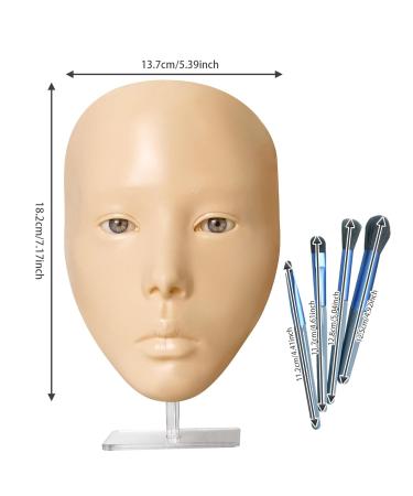 Silicone Makeup Practice Face Board for Beginners - Reusable Eyebrow Eyeliner & Foundation Training - White Skin Model - Buy Online on GoSupps.com