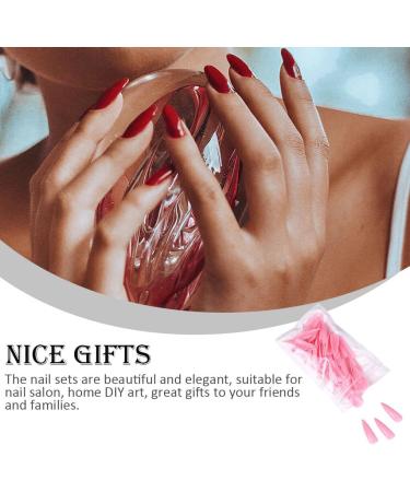dijiusidy 1 Set Press on Nails Almond Fingernails Stick Solid Color Full Cover Art Decals Salon Supplies DIY Decorations No.3 pink - Buy Online on GoSupps.com