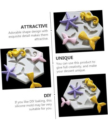 Zerodeko Cake Toppers 6 Pcs Mold Bakery Tools Baking Tools Cake Mould Baking Gift Cake Stencils Gift for Baking Stencils for Cakes Silicone Stencils Mermaid Decorate Fudge Silica Gel 9X7.5X0.8CMx3pcs Greyx3pcs - Buy Online on GoSupps.com