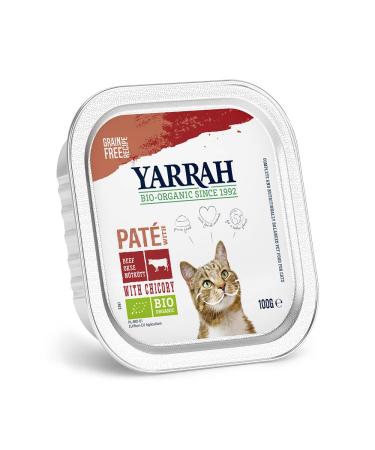 Yarrah Pate Beef Chicory 100g Organic Cat Food Pack of 16 (16 x 100g) Beef 100 g (Pack of 16)