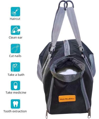 Buy Cinf Cat Retention Bags Perfect Transport & Care Solution for Vet Visits Medicine Admin Dental Care Bathing & Nail Cutting Black - Buy Online on GoSupps.com