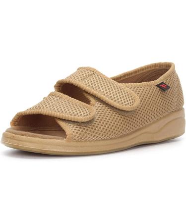 Summer Unisex Orthopedic Diabetic Slippers - Comfortable Wide Width Shoes for Elderly Women with Swollen Feet - Washable 6.5 Brown - Buy Online on GoSupps.com