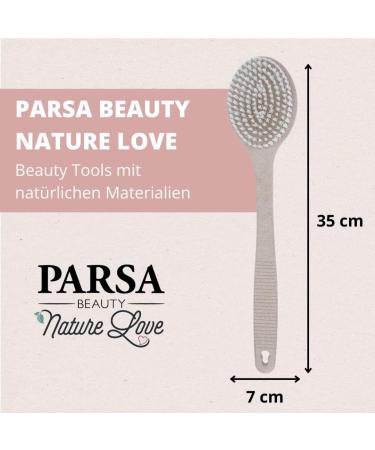 Parsa Beauty Nature Love Organic Bathing Burst - Sustainable Long Handle Body Brush with Natural Bristles for Effective Body Peeling & Back Care | Eco-Friendly Bathing Accessories - Buy Online on GoSupps.com