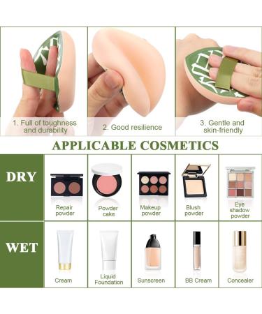 Auauy Green Makeup Sponge - Reusable & Washable Beauty Blender for Foundation & Loose Powder - Buy Online on GoSupps.com