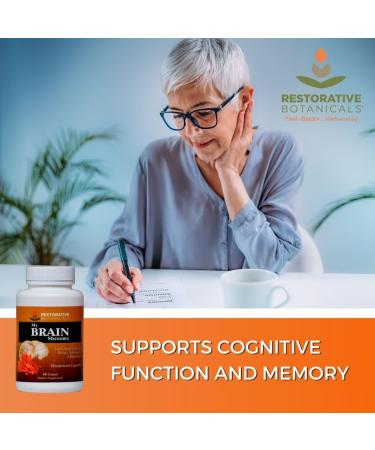 Restorative Botanicals My Brain Shrooms Lion's Mane Cordyceps Ashwagandha Bacopa Black Pepper Vegan/Organic/Fruiting Bodies - Buy Online on GoSupps.com