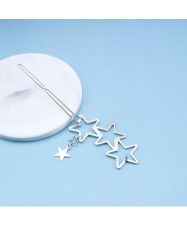 Aneneiceera Hollow Out Star Hair Clip Silver Hair Clip Tassel Hairpin Headpiece Decorative Hair Pins Headpiece Bridal Hair Accessories for Women and Girls (Silver) - Buy Online on GoSupps.com